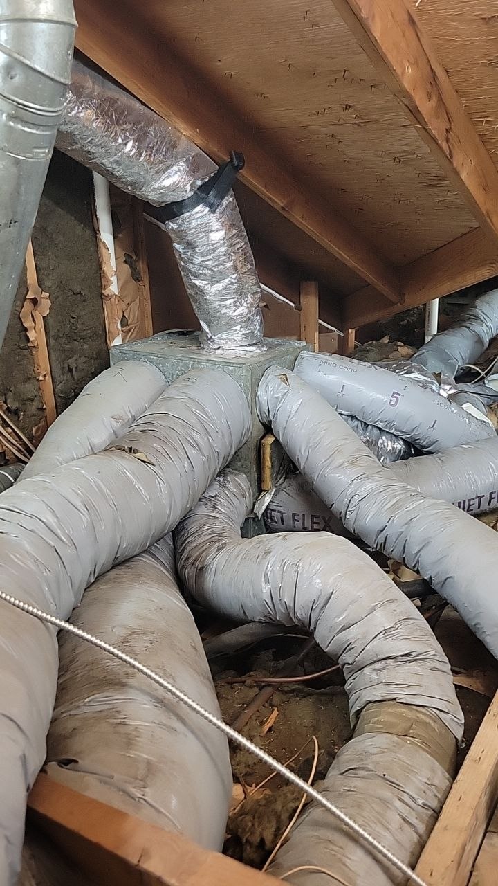 Ductwork in a hot attic